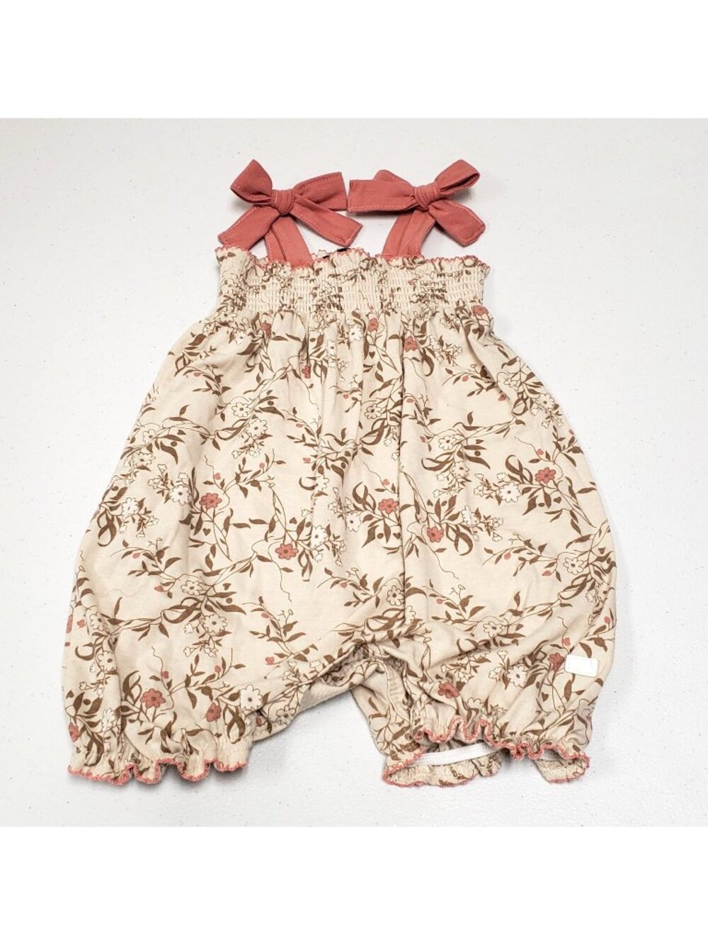 7 for all Mankind Baby Girls Floral Romper Size 6/9 Months